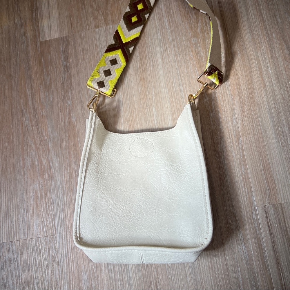 ah-dorned Vegan Leather Crossbody Cream w/ Interchangeable Straps boho - Picture 2 of 6